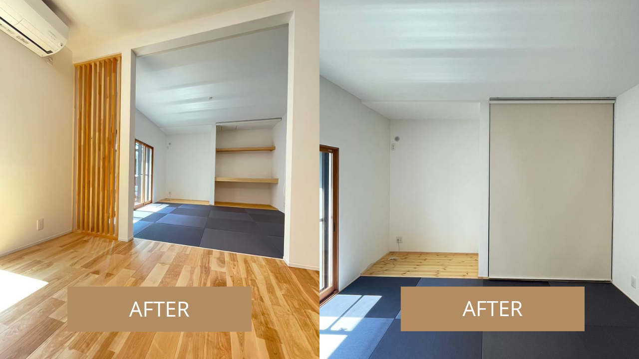 押し入れからオープンクローゼット（棚）へリフォームするイメージ
